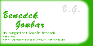 benedek gombar business card