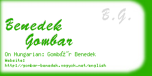 benedek gombar business card